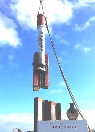 Dawson Rambuk – Pile Driver – Ramslag med spunsben for ramning af funderingspæle og spuns. Hammeren er med høj slagfrekvens – fra 80 til 120 slag/min – formentlig markedets højeste.