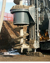 Hydraulic Auger Cleaner for removal of spoil by CFA, Continuous Flight Auger Operation. Auger Cleaners eliminate the risk of personal injury from falling spoil and instability of the rig. And it reduces machine stops and eliminate manual removal of the spoil with a shovel.